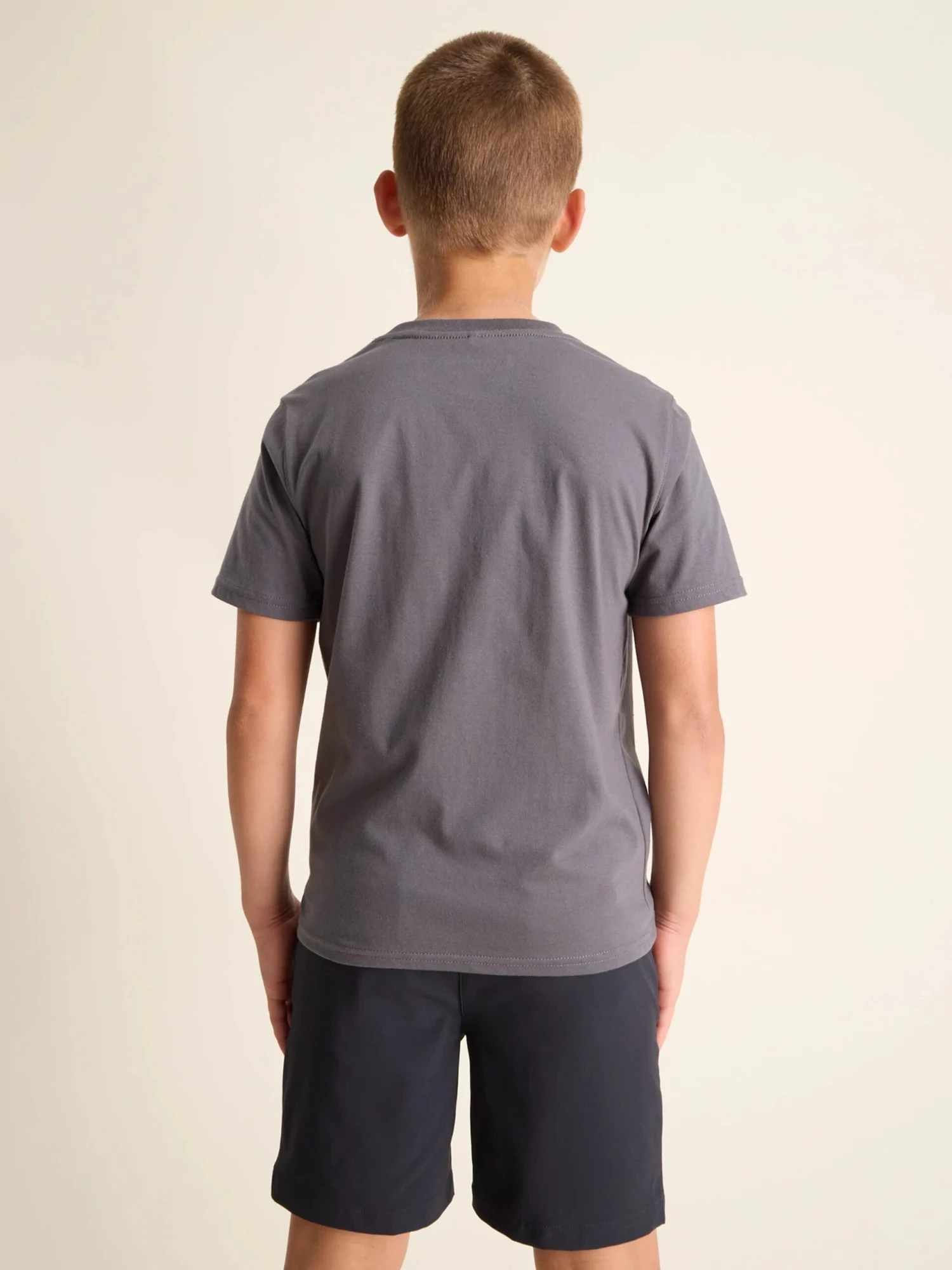 The 70's Sun, Palm & Wave (Boys Non Pocket T-Shirt) - Steel Grey - Image 4