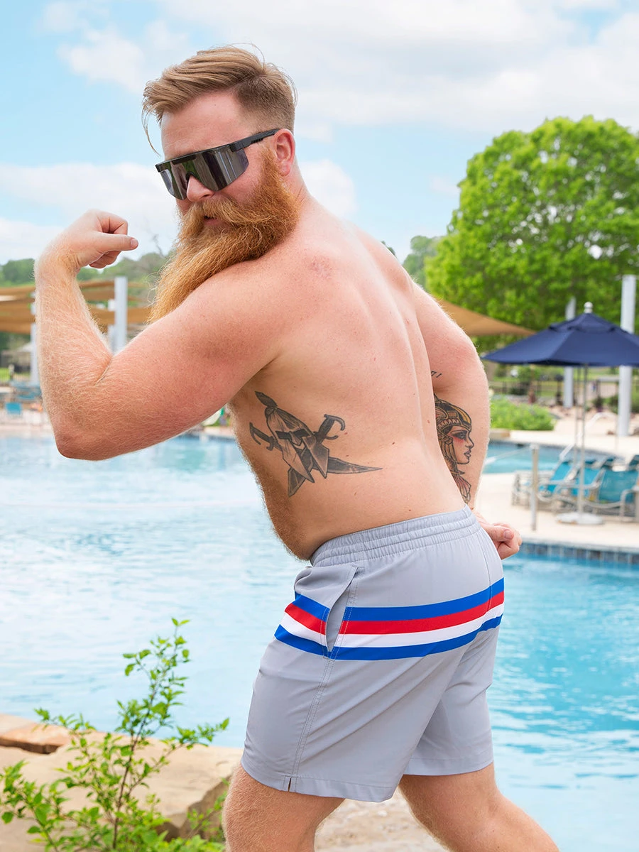 The Red White And Whose Mans 5.5" (Lined Classic Swim Trunk) 2 The Red White And Whose Mans 5.5" (Lined Classic Swim Trunk) - Image 2