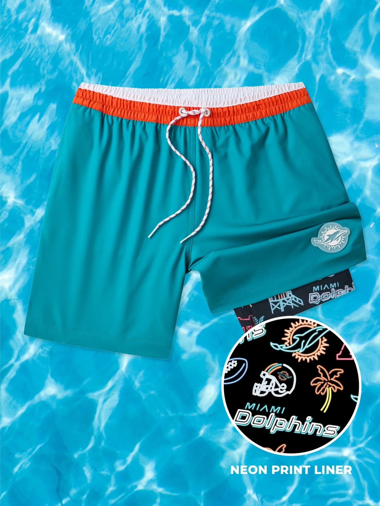 The Dolphins 5.5" (NFL Classic Lined Swim Trunks) 1 The Dolphins 5.5" (NFL Classic Lined Swim Trunks)