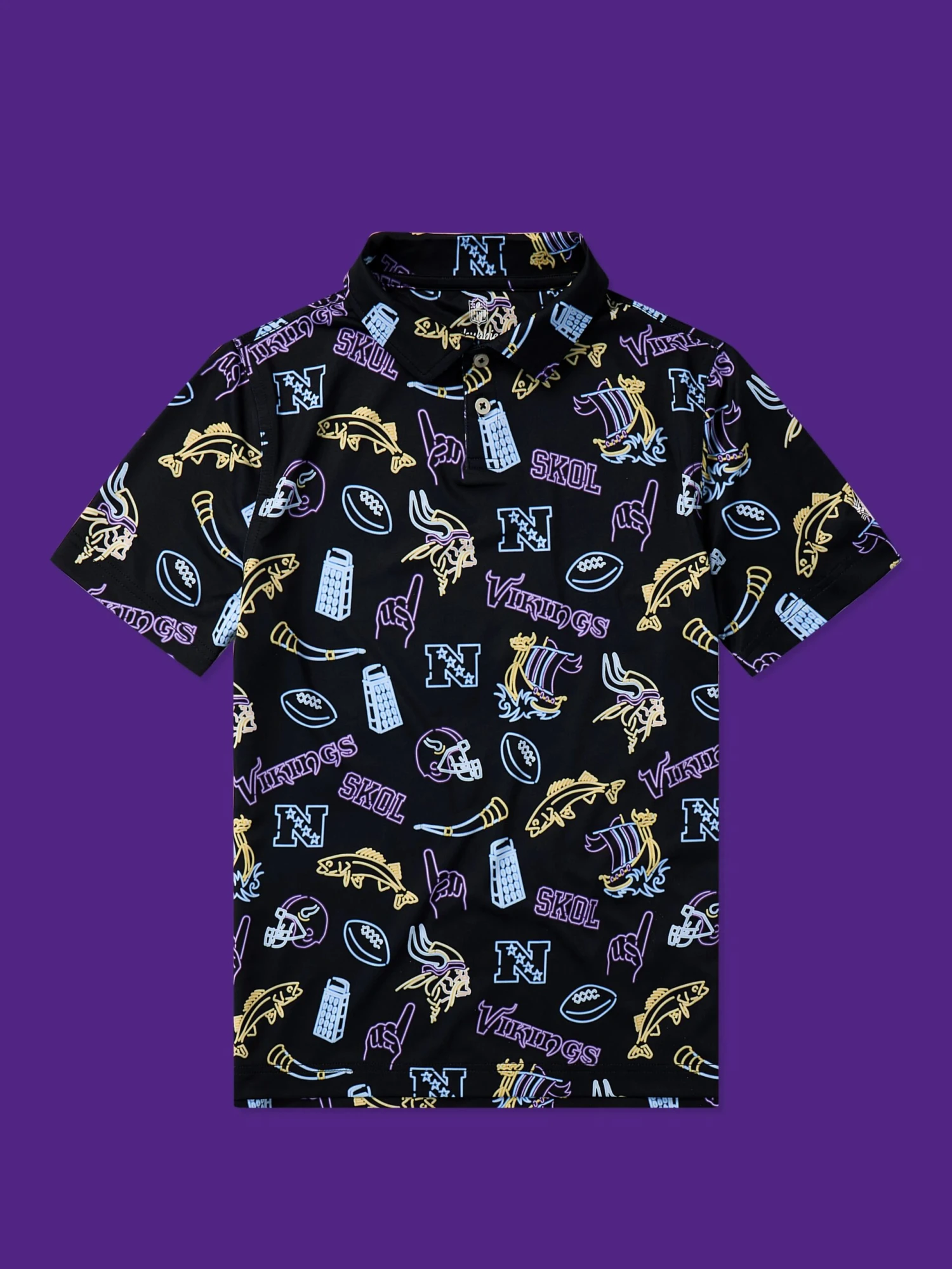 The Neon Vikings (NFL Boys Performance Polo) 1 The Neon Vikings (NFL Boys Performance Polo)