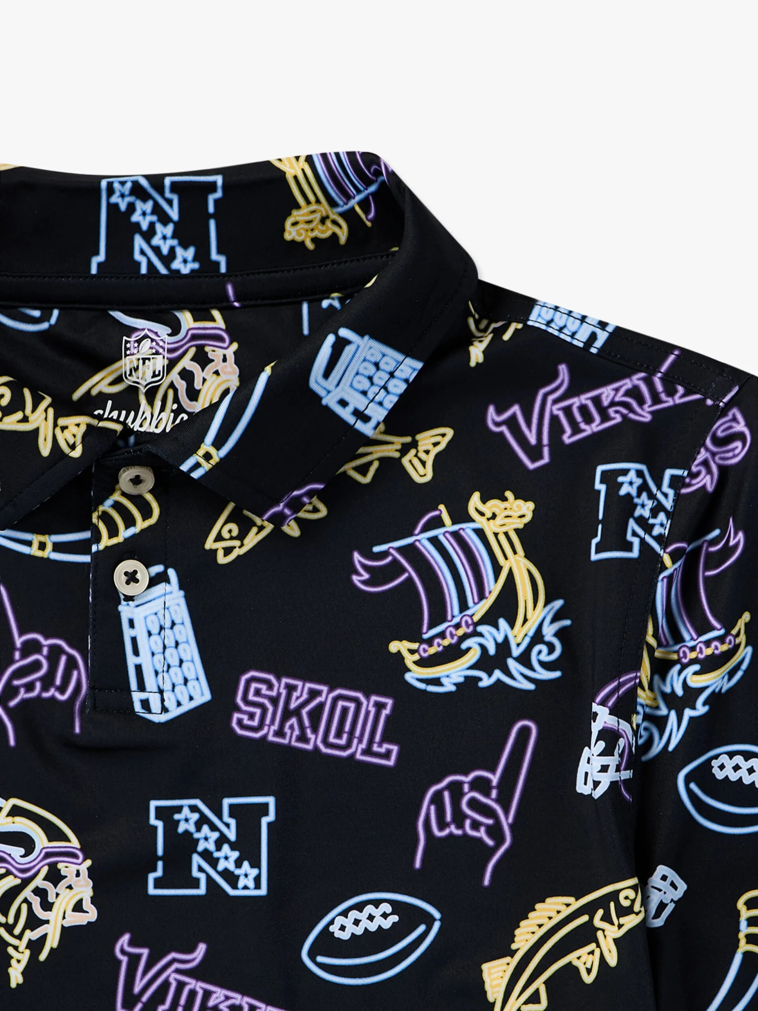 The Neon Vikings (NFL Boys Performance Polo) 2 The Neon Vikings (NFL Boys Performance Polo) - Image 2