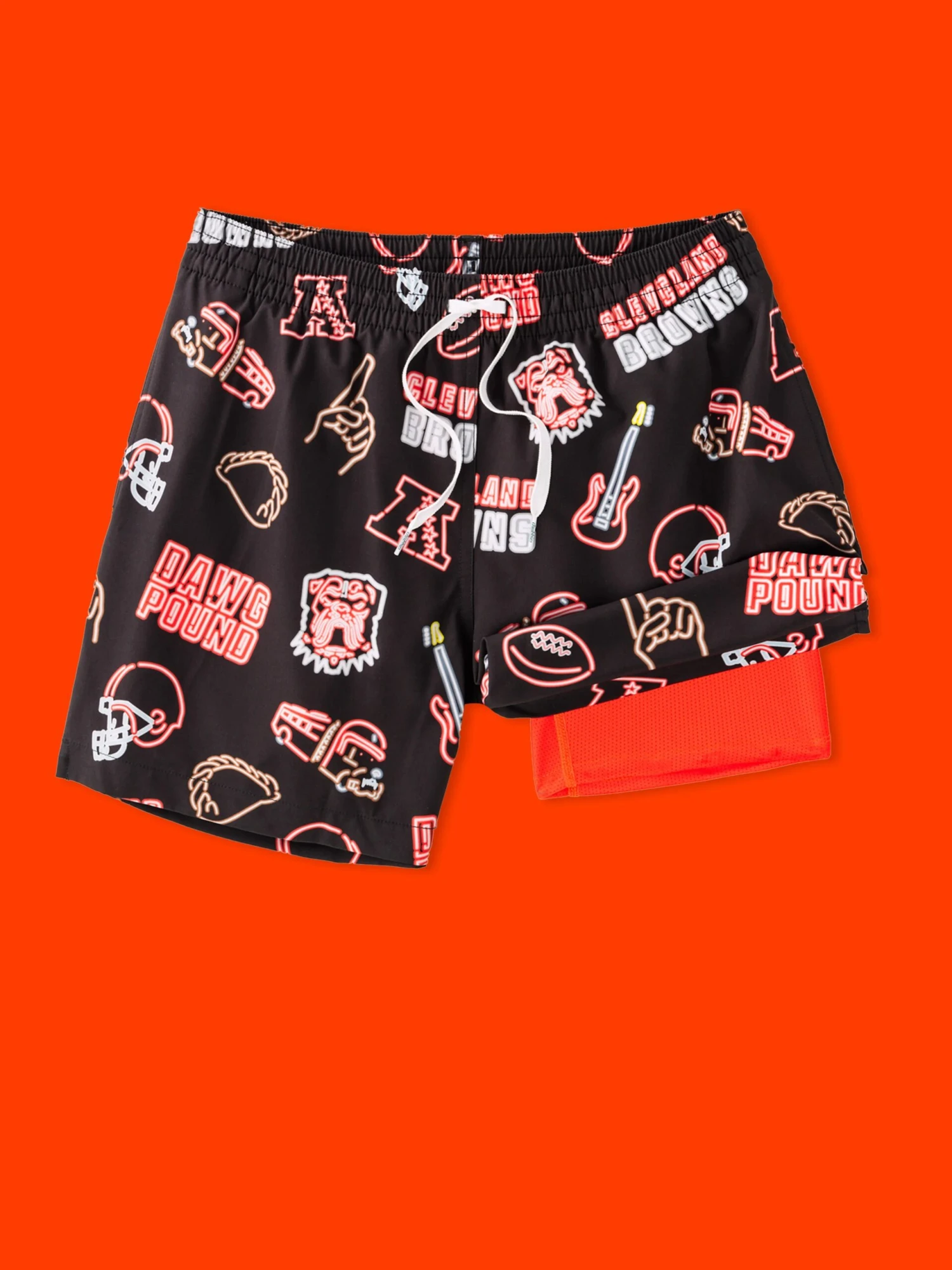 The Neon Browns 5.5" (NFL Classic Lined Swim Trunks) 1 The Neon Browns 5.5" (NFL Classic Lined Swim Trunks)